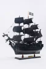 Sailing Ship Model Wooden Caribbean Pirates Black Pearl Total Length 47Cm Interi