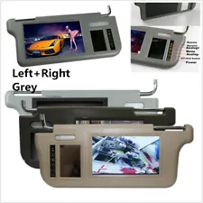 2Pcs 7" Grey Car 2 Channel Video Sunvisor Rear View Mirror Screen Lcd Monitors