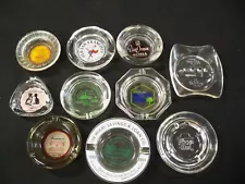 VINTAGE GLASS ADVERTISMENT ASHTRAYS