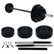 40 Lbs Barbell Weight Set, Adjustable Free Weights for Home and Gym Workout