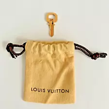 LOUIS VUITTON padlock KEY #305 with small DRAWSTRING POUCH Genuine Authentic LV