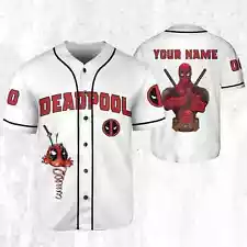 New ListingPersonalized Deadpool Father's Day Birthday Gift Baseball Jersey Shirt S-5XL