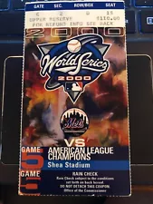 YANKEES 2000 World Series Game 5 Ticket Stub. Yanks beat the Mets 4-2.