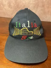 Vtg ITALIA ROMA Hat Cap Blue Adult Strapback ALPHA ROMEO CAR Hat Pre Owned SALE!