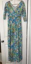 Lilly Pulitzer Multicolor Maxi Dress size M -3/4 sleeves - EUC