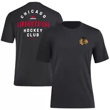 Chicago Blackhawks Adidas Black Hockey Club Triblend T-Shirt