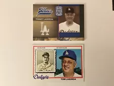 2005 Donruss Tommy Lasorda Relic Jersey #DB-4 & 1978 Topps #189 Autographed RIP!