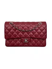 Chanel Classic Double Flap Medium Caviar Burgundy Wine Red