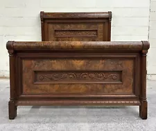 Antique Victorian Eastlake Full Size Sleigh Bed