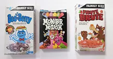 Monster Mash Cereal Box Lot Boo Berry Kaws Frute Brute 3 Boxes