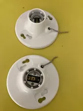 2-pack (two) FLUSH MOUNT LIGHT FIXTURES Ceramic - Leviton