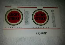 NOS vintage Lucky Strikes unfolded cigarette pack wrapper label Cuba Tob. (#2)