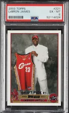 LEBRON JAMES 2003 TOPPS ROOKIE CARD #221ð$INVESTMENT CARD$ CAVS RCð¥PSA 6 EX-MT