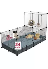 24 Panels Small Animal Playpen,Pet Playpen,C&C Cage for Guinea Pigs,Puppy