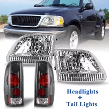 Chrome Headlights + Tail Lights for 1997-2003 Ford F-150/2004 Heritage Lamps