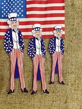 U Pick Vintage Inspired USA Uncle Sam White Hat Patriotic Cardstock Decoration