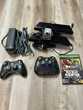 Microsoft Xbox 360 Lot: 2 Controllers, 2 Kinects, LCamera, Power brick And RDR2