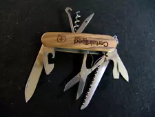 VICTORINOX HUNTSMAN--WALNUT HARDWOOD SCALES--LOGO--SWISS ARMY KNIFE