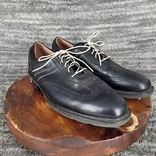 FJ Footjoy Icon Golf Wingtip Spiked Men's Sz 12 Shoes Black Leather Golfer