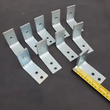 (10) 90° Angle Steel L Brackets 3 Hole Galvanized Heavy Duty Supports Lot Of Ten