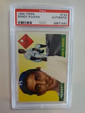 PSA AUTHENTIC 1955 SANDY KOUFAX ROOKIE RC #123 CENTERED