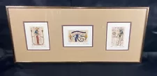 Sale! Jan Fleck Egyptian Art Embossed Signed & Numbered Prints Matted Framed