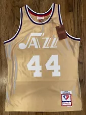 Rare Mitchell & Ness Pistol Pete 75th Anniversary Jersey Jazz 74-75 Sz S - 2XL