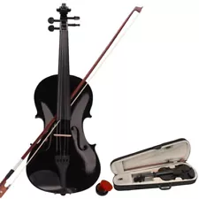 ð¥ð¥ð¥New 4/4 Acoustic Violin Case Bow Rosin Black