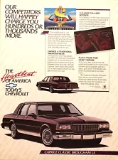 1987 CHEVROLET CAPRICE CLASSIC BROUGHAM LS SEDAN—VINTAGE MAGAZINE PRINT AD