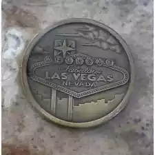 Welcome to fabulous Las Vegas Nevada sign Lucky challenge coin medallion