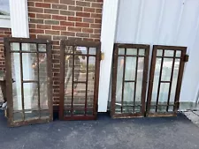 Antique Vintage Old Reclaimed Salvaged Wood Cabinet Door Windows