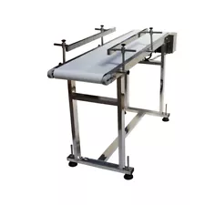 53" x 11.8" Food Grade Belt Conveyor Double Guardrail Adjustable Speed & Holder