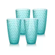 Bellaforte Shatterproof Tritan Drinking Glasses for Parties Bpa Free Blue