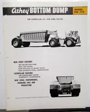 1973 Athey Bottom Dump Model PW 772 For Caterpillar 772 Dirt Rock Mover Brochure