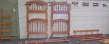 Vintage Solid Wood Bunk Bed – Complete with Ladder, Mattress Supports, Side Rail