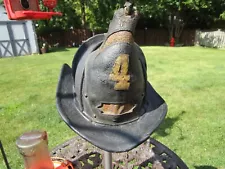 ANTIQUE LEATHER FIRE HELMET JOHN OLSON HIGH EAGLE