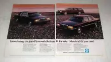 1984 Plymouth 5/50 Reliant K Ad - Match it! If you can