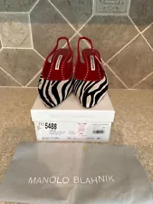 Manolo Blahnik Bettybo zebra motif heels size 40/ 10B