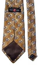 Chick-Fil-A Team Style 100% Silk Neck Tie Dutch Square Gold Brown Bronze FLAWS