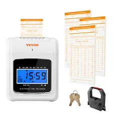 VEVOR Punch Time Clock Time Tracker Machine for Employees With 102 Time Cards