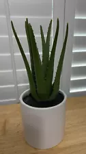 Artificial Potted Plants Fake: 12" Aloe Vera Desk Faux Potted Indoor Home Dec...