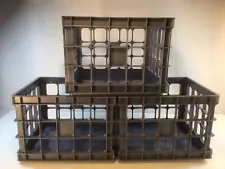 Lot 3 Mini Crates Stackable SMALL Storage For Desktop /Closet Organization