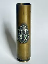 Vintage WWII U.S. Navy Trench Art 20mm Brass Shell Casing Noen 447 1943