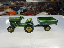 ERTL JOHN DEERE 110 RIDING LAWN MOWER TRACTOR TOY USA With Wagon