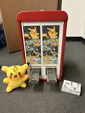 Red Pokémon Card Sticker Vending Machine 2 Column 50 Cent (No Keys) Working