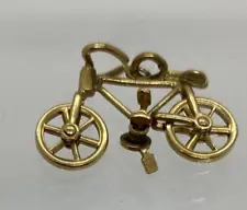 14k Yellow Gold Bicycle Articulated Wheels Pedals C44