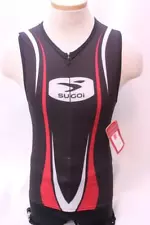 New Sugoi Men's RS Tri Tank Cycling Bike Medium Jersey Sleeveless Black Red Top