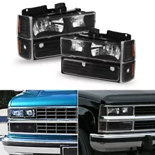 For 1994-1998 Chevy Silverado Suburban Headlights+Corner+Bumper Parking Lamps T