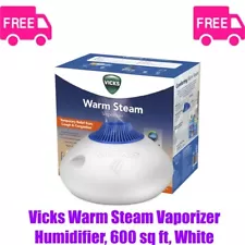 Vicks Warm Steam Vaporizer Humidifier, 600 sq ft, White