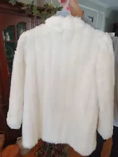 white faux fur coat long